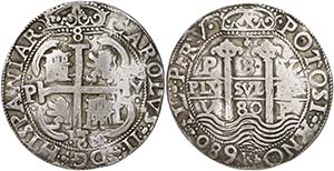 1680. Carlos II. Potosí. V. 8 reales. (Cal. ... 