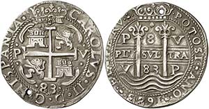 1683. Carlos II. Potosí. V. 8 reales. (Cal. ... 