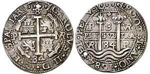 1684. Carlos II. Potosí. VR. 8 reales. ... 