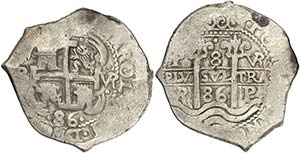 1686. Carlos II. Potosí. VR. 8 reales. ... 