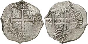 1695. Carlos II. Potosí. VR. 8 reales. ... 