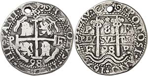 1698. Carlos II. Potosí. F. 8 reales. (Cal. ... 