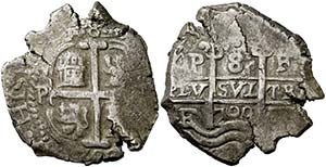 1700. Carlos II. Potosí. F. 8 reales. (Cal. ... 