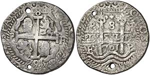 1701. Carlos II. Potosí. F. 8 reales. (Cal. ... 