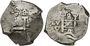1708. Felipe V. Potosí. Y. 8 reales. (Cal. ... 