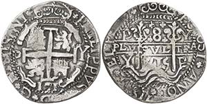 1715. Felipe V. Potosí. Y. 8 reales. (Cal. ... 