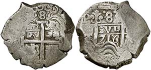1716. Felipe V. Potosí. Y. 8 reales. (Cal. ... 