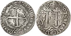 1722. Felipe V. Potosí. Y. 8 reales. (Cal. ... 