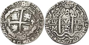1729. Felipe V. Potosí. M. 8 reales. (Cal. ... 