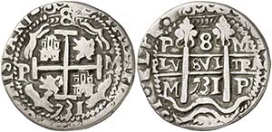 1731. Felipe V. Potosí. M. 8 reales. (Cal. ... 