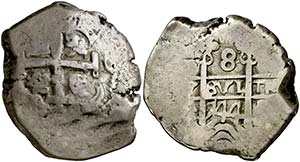 1744. Felipe V. Potosí. C. 8 reales. (Cal. ... 
