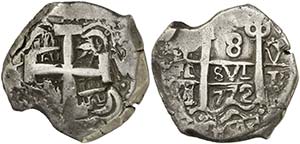1772. Carlos III. Potosí. V y Y. 8 reales. ... 