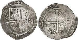 1607. Felipe III. México. F. 8 reales. ... 