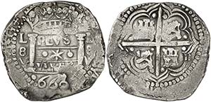 1660. Felipe IV. Lima. V. 8 reales. (Cal. ... 