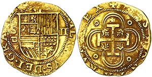 s/d. Felipe II. Sevilla. . 2 escudos. (Cal. ... 