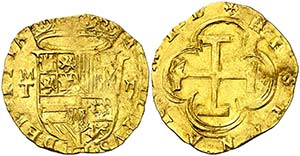 s/d. Felipe II. Toledo. M. 2 escudos. (Cal. ... 