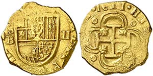 1611. Felipe III. Sevilla. B. 2 escudos. ... 