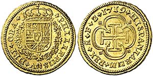 1719. Felipe V. Madrid. F. 2 escudos. (Cal. ... 