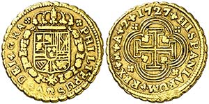 1727. Felipe V. Madrid. A. 2 escudos. (Cal. ... 
