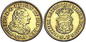 1731. Felipe V. Madrid. F. 2 escudos. (Cal. ... 