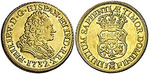 1732. Felipe V. Madrid. JF. 2 escudos. (Cal. ... 