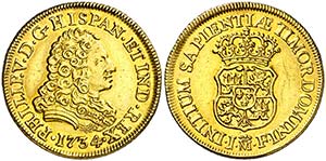 1734. Felipe V. Madrid. JF. 2 escudos. (Cal. ... 