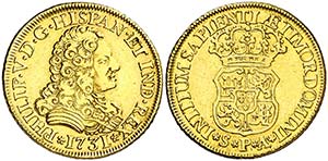 1731. Felipe V. Sevilla. PA. 2 escudos. ... 