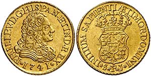 1741. Felipe V. Sevilla. PJ. 2 escudos. ... 