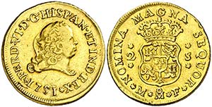 1751. Fernando VI. México. MF. 2 escudos. ... 