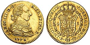 1773. Carlos III. Sevilla. CF. 2 escudos. ... 