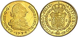 1774. Carlos III. Sevilla. CF. 2 escudos. ... 