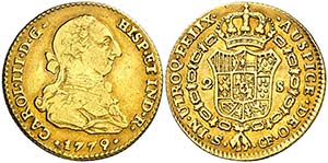 1779. Carlos III. Sevilla. CF. 2 escudos. ... 
