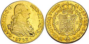 1793. Carlos IV. Madrid. M. 2 escudos. (Cal. ... 