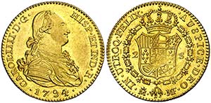 1794. Carlos IV. Madrid. MF. 2 escudos. ... 