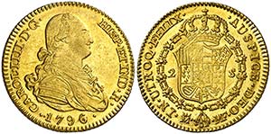1796/4. Carlos IV. Madrid. MF. 2 escudos. ... 