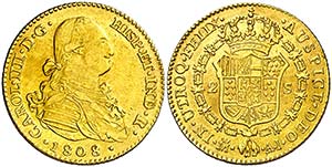 1808/7. Carlos IV. Madrid. AI. 2 escudos. ... 