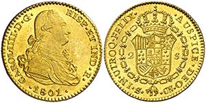 1801. Carlos IV. Sevilla. CN. 2 escudos. ... 