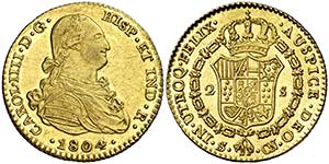 1804. Carlos IV. Sevilla. CN. 2 escudos. ... 