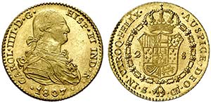 1807. Carlos IV. Sevilla. CN. 2 escudos. ... 