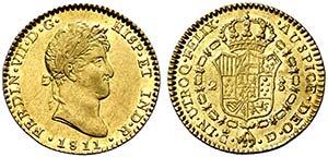 1811. Fernando VII. Cádiz. CI. 2 escudos. ... 