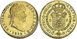 1813. Fernando VII. Cádiz. CI. 2 escudos. ... 