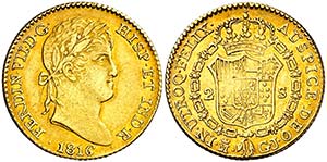 1816. Fernando VII. Madrid. GJ. 2 escudos. ... 