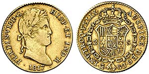 1817. Fernando VII. Madrid. GJ. 2 escudos. ... 