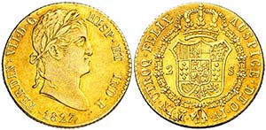 1827. Fernando VII. Madrid. AJ. 2 escudos. ... 