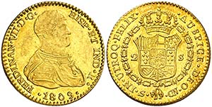 1809. Fernando VII. Sevilla. CN. 2 escudos. ... 