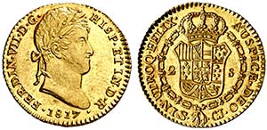 1817. Fernando VII. Sevilla. CJ. 2 escudos. ... 
