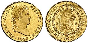 1830. Fernando VII. Sevilla. JB. 2 escudos. ... 