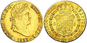 1833. Fernando VII. Sevilla. JB. 2 escudos. ... 