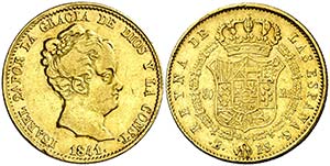1841/0. Isabel II. Barcelona. PS. 80 reales. ... 