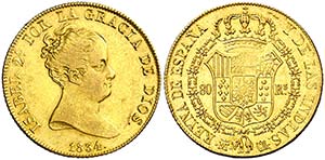 1834. Isabel II. Madrid. CR. 80 reales. ... 